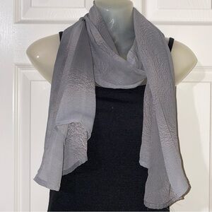 GRAY GREY SCARF WOMEN HIJAB RECTANGLE SHAWL WRAP CHIFFON MARBLE 62 X 21 In